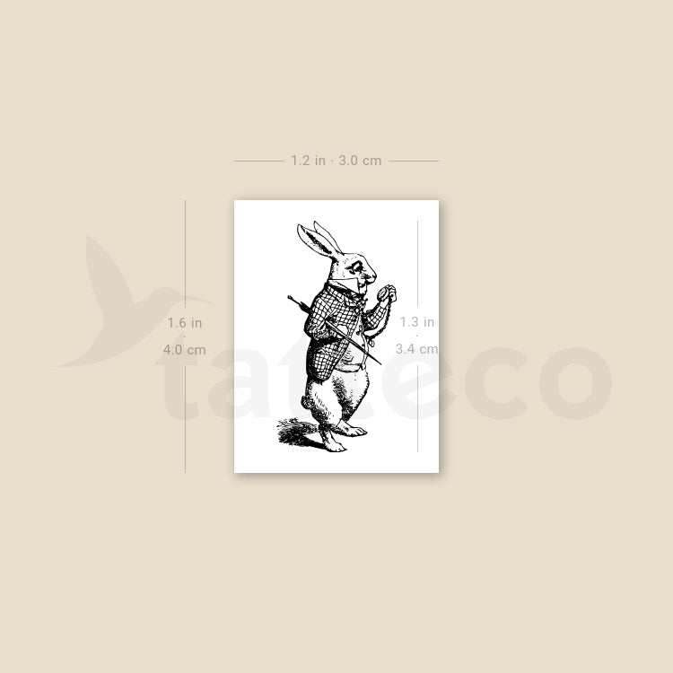 White Rabbit Temporary Tattoo - Set of 3