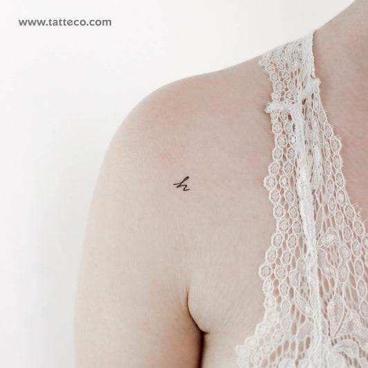 H Handwritten Letter Temporary Tattoo - Set of 3