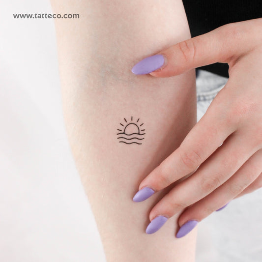 Sea Sunrise Temporary Tattoo - Set of 3