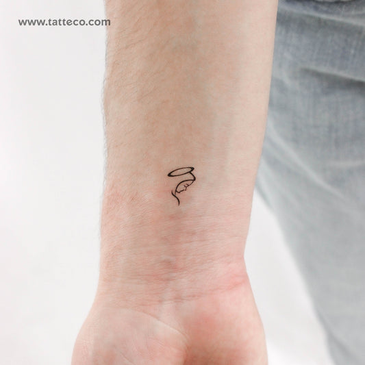 Tatuaje temporal minimalista de la Virgen María (juego de 3)