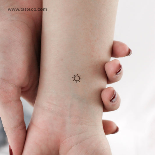 Tatuaje temporal de sol diminuto - Juego de 3