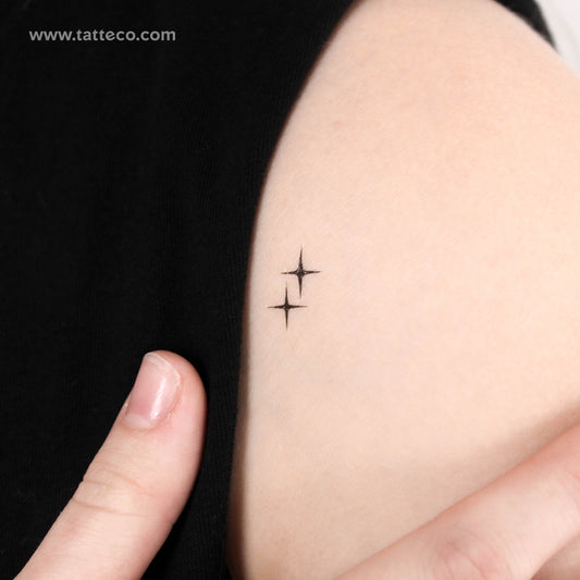 Bright Sparkle Couple Temporary Tattoo - Set of 3