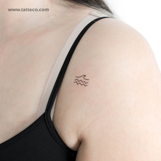 Tatuaje temporal minimalista de mar - Juego de 3