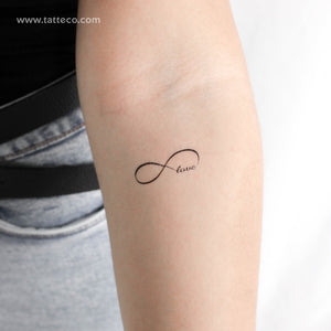 Fine Line Infinity Love Temporary Tattoo - Set of 3