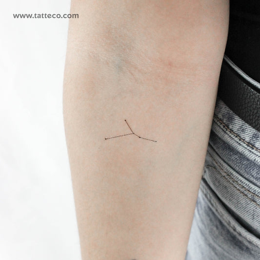 Tatuaje temporal pequeño de la constelación de Cáncer (juego de 3)