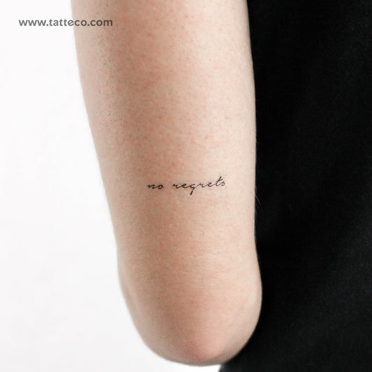 Tatuaje temporal "No Regrets" - Juego de 3