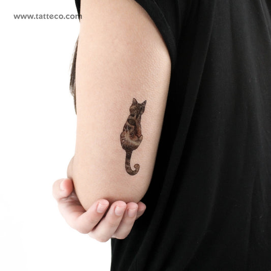 Cat Silhouette Temporary Tattoo - Set of 3