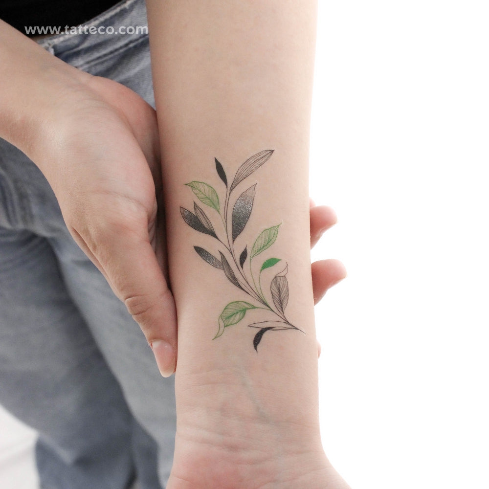 Fig leaf tattoo by Adam., image size:1000x1000