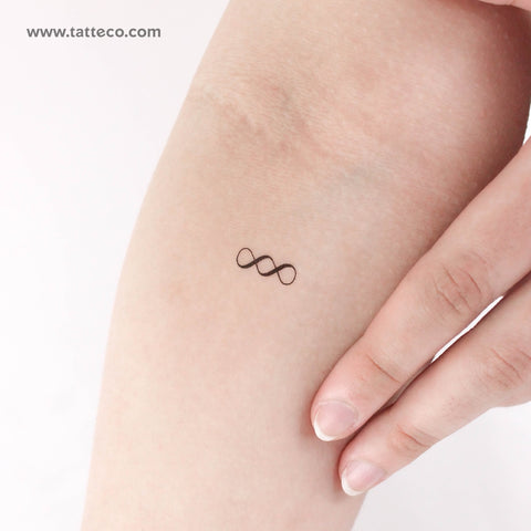 Small Double Infinity Symbol Temporary Tattoo - Set of 3