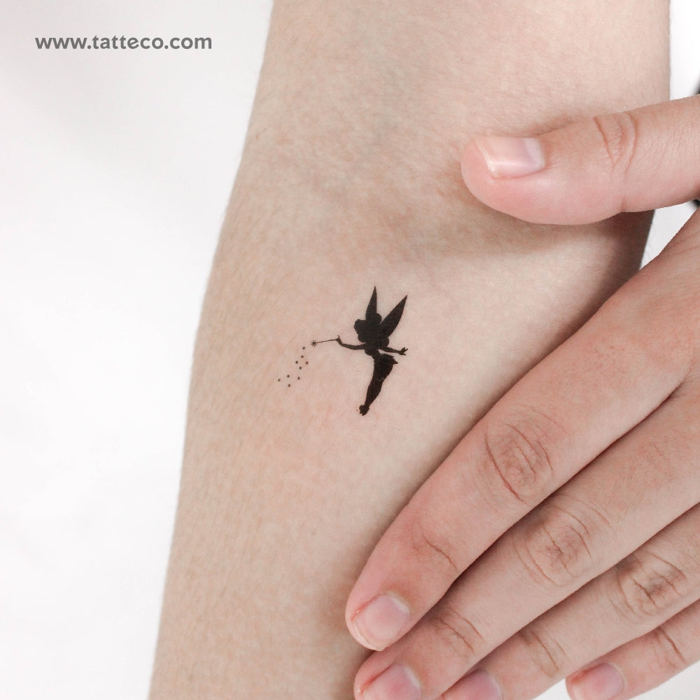 Tinker Bell Silhouette Temporary Tattoo - Set of 3, image size:1000x1000