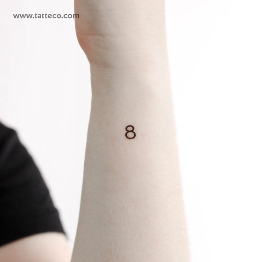 Number 8 Temporary Tattoo - Set of 3