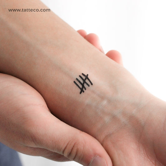 Tally Marks Temporary Tattoo - Set of 3