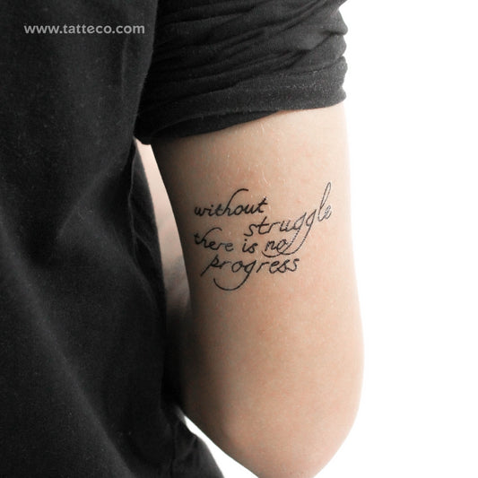 Without Struggle There Is No Progress Temporary Tattoo - Set of 3