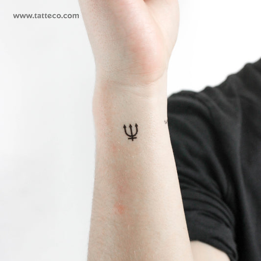 Tatuaje temporal del símbolo del planeta Neptuno (juego de 3)