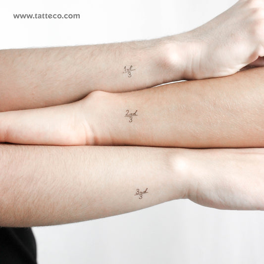 Matching Three Siblings Temporary Tattoos - Set of 3+3+3