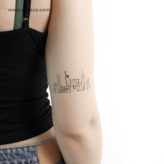 NYC Skyline Temporary Tattoo - Set of 3
