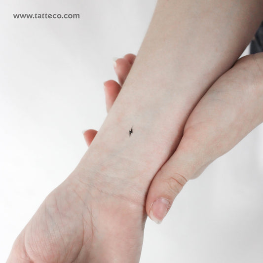 Tiny Lightning Bolt Temporary Tattoo - Set of 3