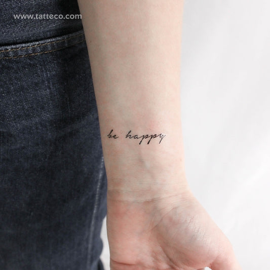 Be Happy Temporary Tattoo - Set of 3