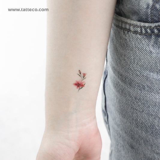 Small Lily Stargazer Temporary Tattoo - Set of 3