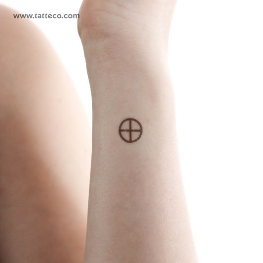 Earth Planet Symbol Temporary Tattoo - Set of 3