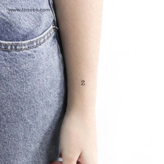 Tatuaje temporal de la letra Z mayúscula de máquina de escribir (juego de 3)
