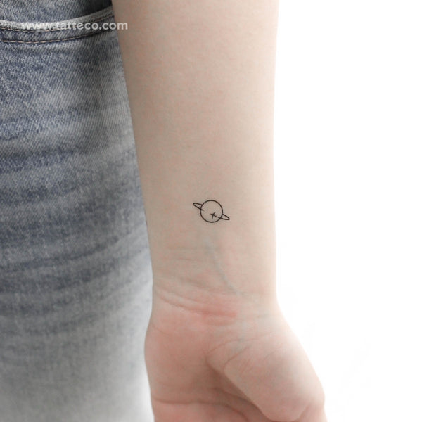 Flying Around Saturn Temporary Tattoo - Set of 3