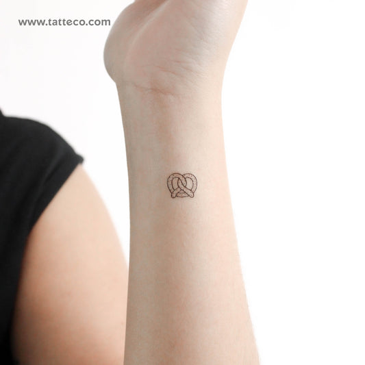 Tatuaje temporal de pretzel pequeño - Juego de 3
