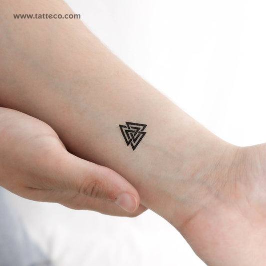 Tatuaje temporal de Valknut Tricursal (juego de 3)