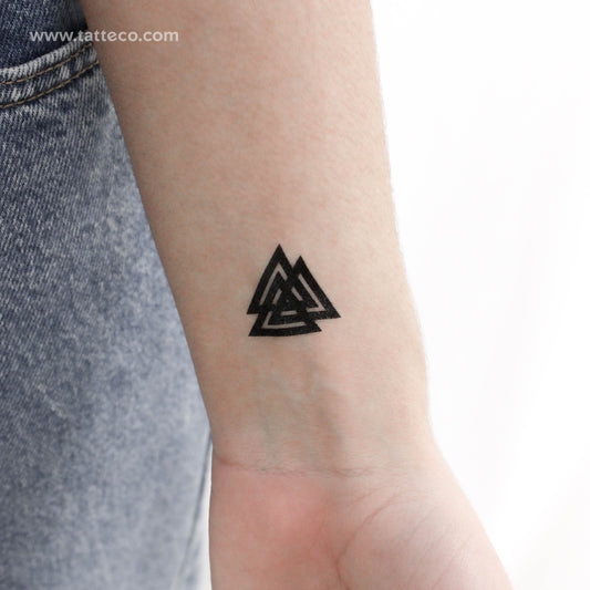 Tatuaje temporal de Valknut tricursal - Juego de 3