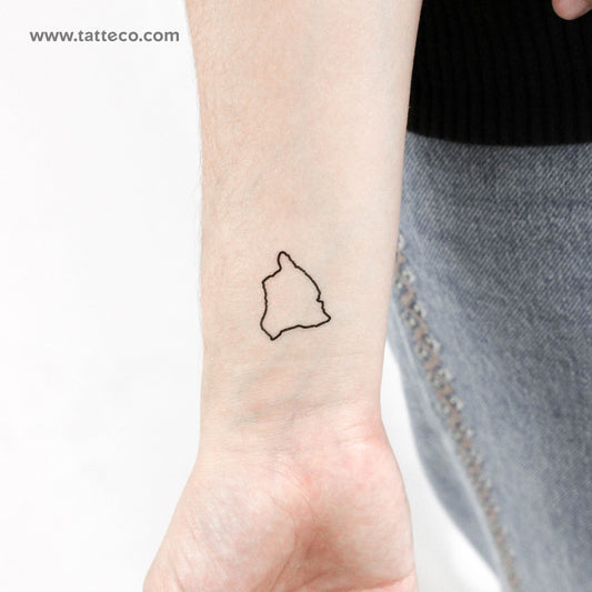 Tatuaje temporal del mapa de la isla de Hawái (juego de 3)