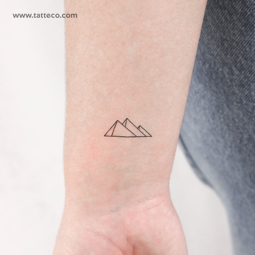 Small Egyptian Pyramids Temporary Tattoo - Set of 3, image size:1000x1000