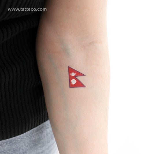 Tatuaje temporal de la bandera de Nepal (juego de 3)