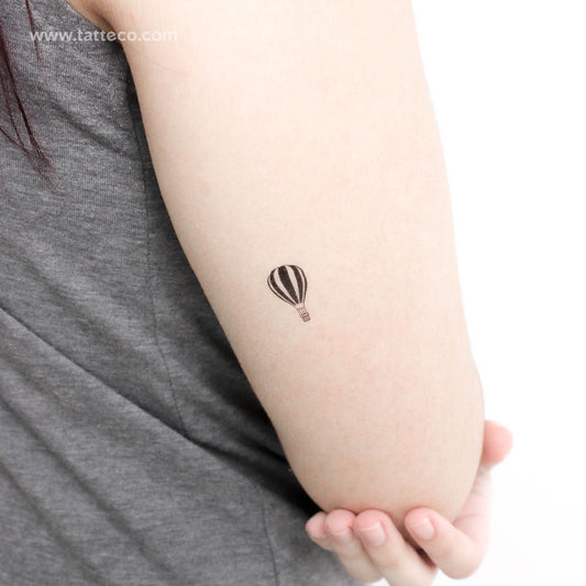 Stripped Hot Air Balloon Temporary Tattoo - Set of 3
