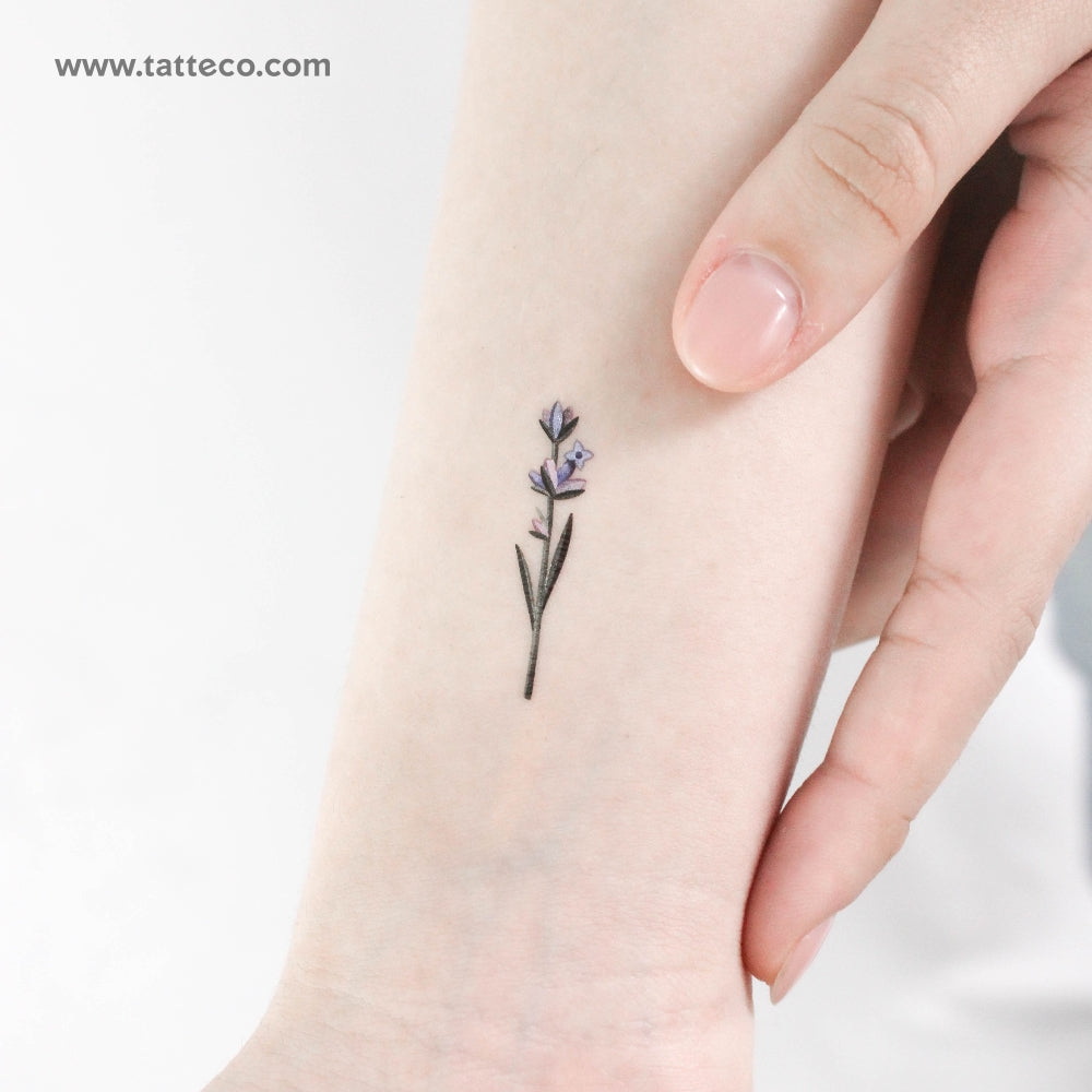 small lavender flower tattoo Lavender By Ann Lilya Temporary Tattoo