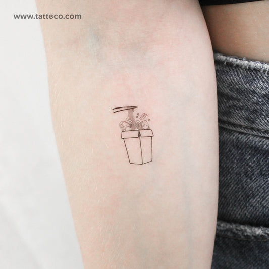Tatuaje temporal de comida china para llevar (juego de 3)