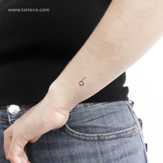 Tatuaje temporal diminuto de la estructura química de la dopamina (juego de 3)