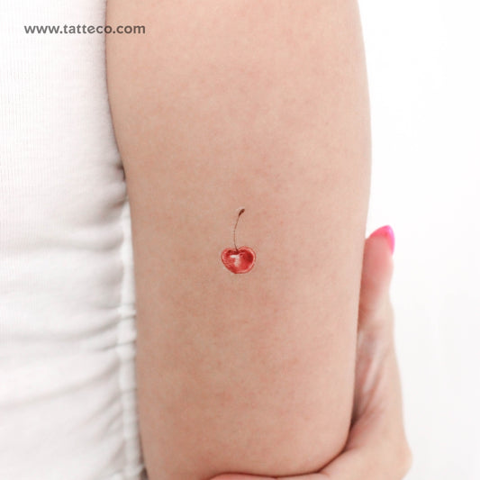 Tatuaje temporal de cereza en acuarela (juego de 3)