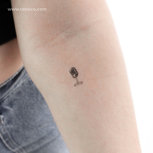 Tiny Microphone Temporary Tattoo - Set of 3