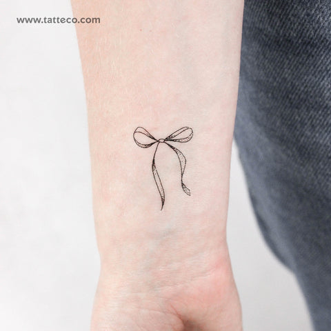 Small Ribbon Bow Temporary Tattoo - Set of 3