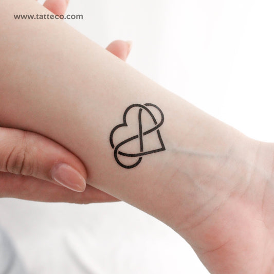 Tatuaje temporal de corazón entrelazado e infinito (juego de 3)