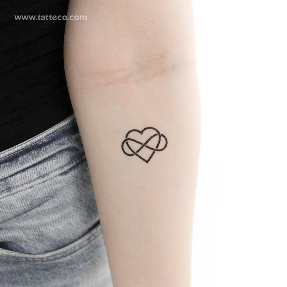 Intertwined Heart And Infinity Temporary Tattoo - Set of 3, image size:1000x1000