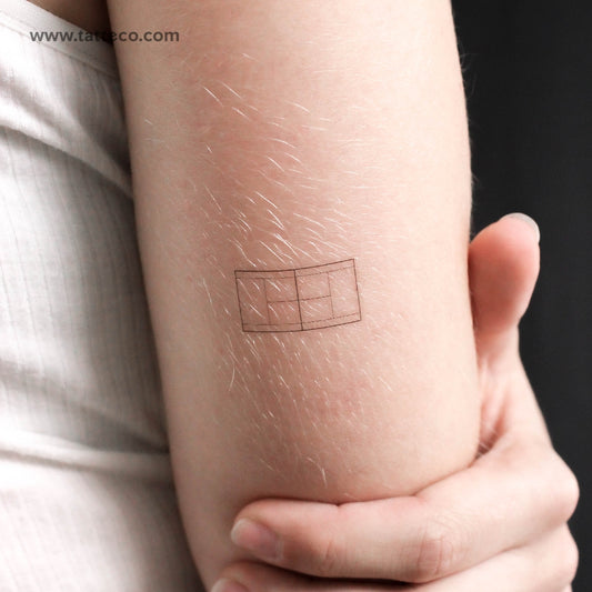 Tennis Court Temporary Tattoo - Set of 3