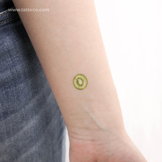 Tatuaje temporal de kiwi en acuarela (juego de 3)