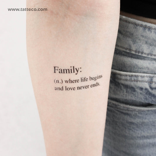 Tatuaje temporal de descripción familiar - Juego de 3