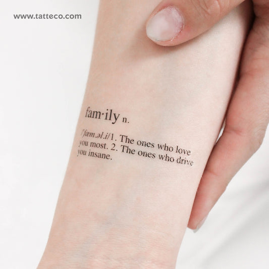 Family Meaning Temporary Tattoo - Set of 3