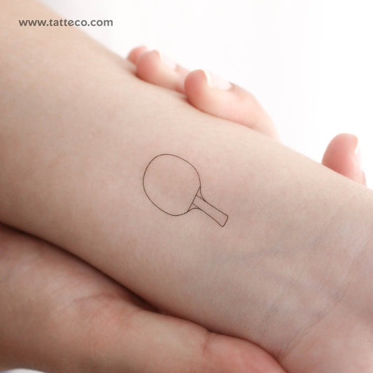 Ping Pong Paddle Temporary Tattoo - Set of 3