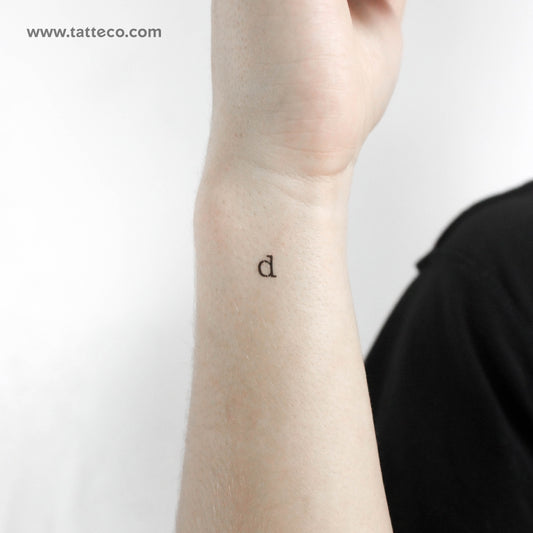 D Lowercase Typewriter Letter Temporary Tattoo - Set of 3