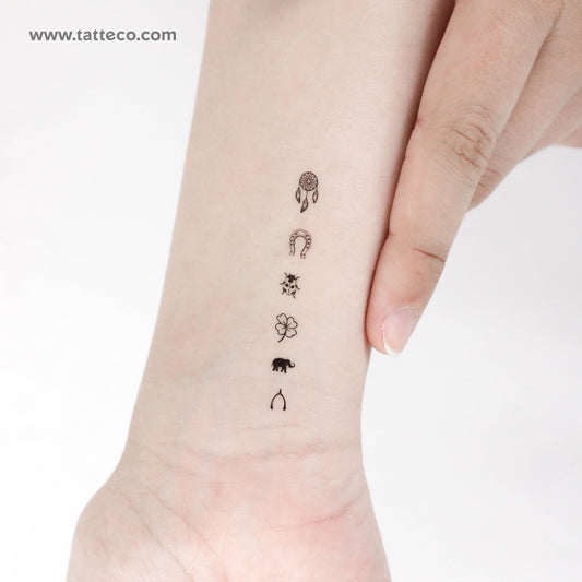 Tatuaje temporal de cadena de la suerte - Juego de 3
