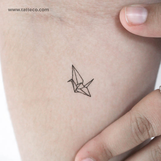 Tiny Origami Crane Temporary Tattoo - Set of 3