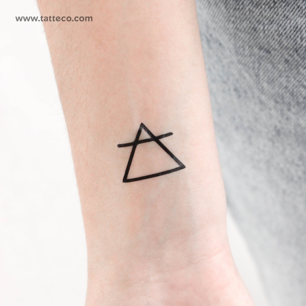 Air Alchemical Symbol Temporary Tattoo - Set of 3, image size:1000x1000